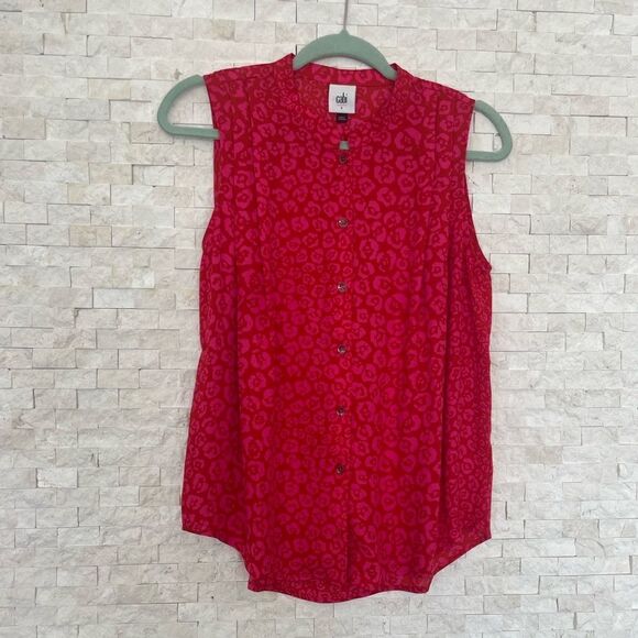 Cabi Red Kiss Top Blouse. Size Small.  NWOT. - Picture 3 of 8